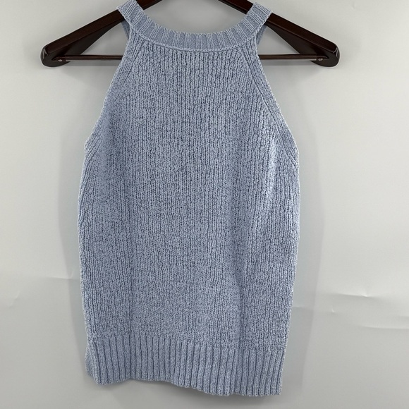 J.Crew Point Sur Knit Tank Top Blue Cotton Blend Sleeveless Sweater Size Small - Picture 2 of 8